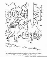 Hood Riding Coloring Red Little Fairy Tale Pages Wolf Sheets Stories Story Kids Classic Children Colouring Grandma Clipart Mother Honkingdonkey sketch template