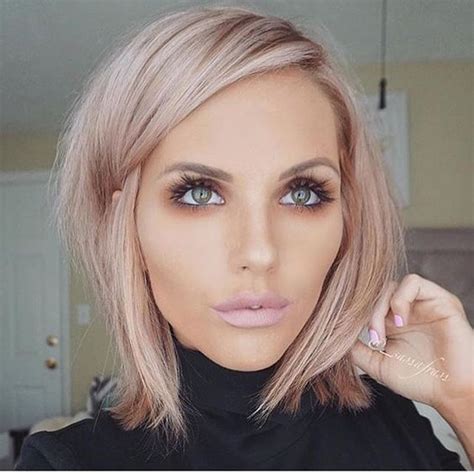 Rose Blonde Hair Color With Light Pink Lip Color Ladystyle