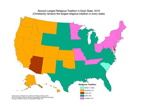 map    largest religion   state