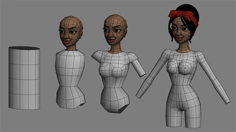 female model character modeling 3d character model 3d character