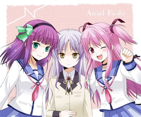 angel beats meco usako yuri cute tenshi uniform yui girls