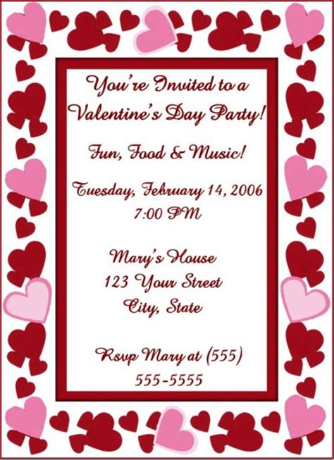20 personalized heart valentine s day party invitations