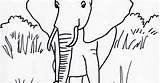 Elephant Coloring African sketch template