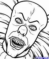 Coloring Horror Scary Pages Clown Drawing Drawings Creepy Halloween Pennywise Skull Choose Board Adults sketch template