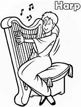 Harp Musik Ausmalbilder Coloringpagesabc Ausmalbild Clipartbest Gianfreda Kleurplaten Trumpet Designlooter sketch template