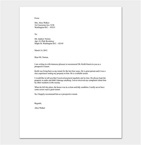 reference letter template   word  format