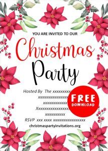 printable christmas party invitations templates