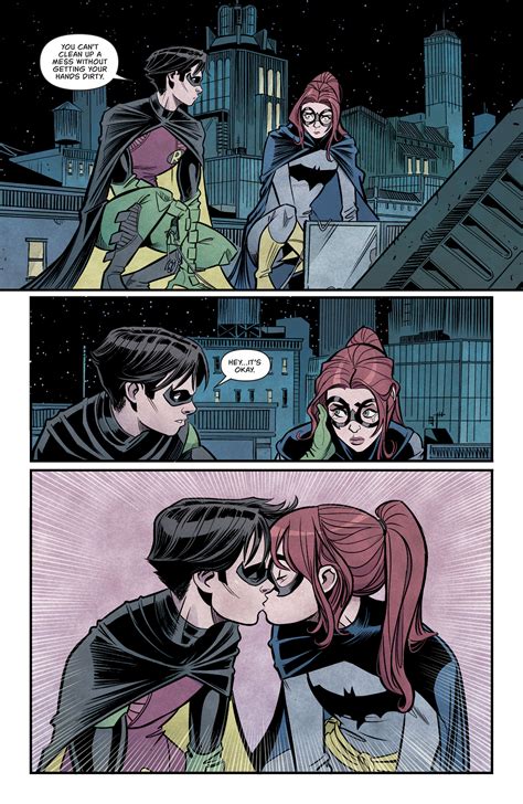 batman and batgirl kissing