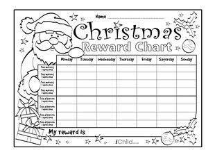 print  special christmas reward chart