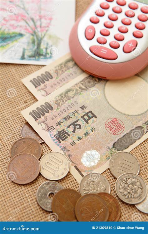 japan yen money  calculator stock photo image  data japan