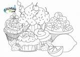 Coloring Cupcake Pages Cupcakes Kids Printable Adults Difficult Color Flavour Sweet Sheets Various Cute Adult Sweets Hard Print Cookies Colouring sketch template