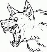 Lineart Angry Growling Draw sketch template