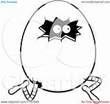 Egg Legs Chicken Clipart Cartoon Eyes Cracked Coloring Running Vector Cory Thoman Outlined Chick Template Pages sketch template