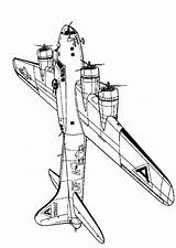 Coloring Wwii 1942 F17b Boeing Fortress Fun Kids sketch template
