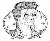 Coloring Pages Bowie David British Rock Star Celebrity sketch template