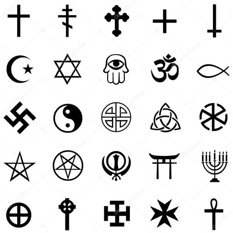 set  religious symbols stock vector image  cnikiteev