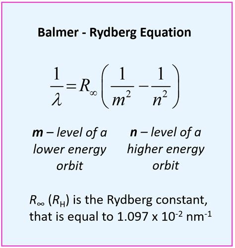 rydberg formula chemistry steps