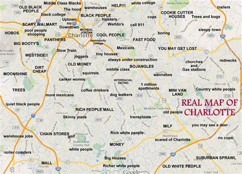 real map  charlotte printable maps nc map charlotte nc