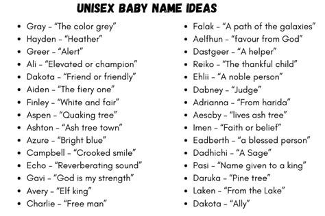 unisex names  cool  popular unisex baby names