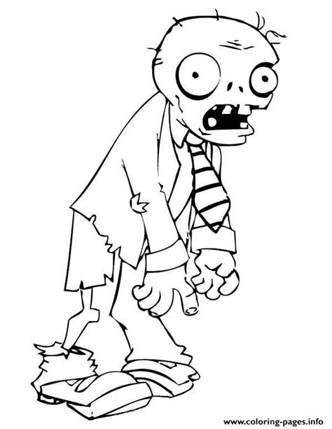 zombie cartoon coloring page printable