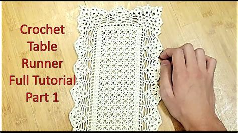 learn   crochet table runner  customize  length tutorial