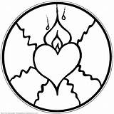 Coloring Pages Flames Heart Getcolorings Fire sketch template