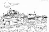 Coloring Submarine Transport Pages Destroyer Warships sketch template