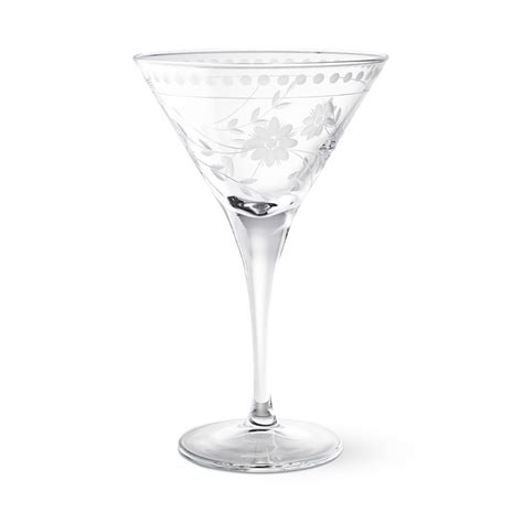 vintage etched martini glasses set of 4 williams sonoma ca
