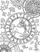 Zodiac Sagittarius Sagitario Mandala Signos Zodiaco Astrology Mandalas Signo Centaur Supercoloring Malbuch Schatten Sternzeichen Divyajanani sketch template