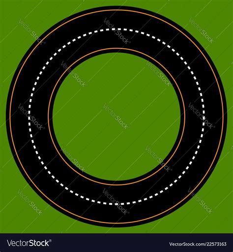 empty circle track racetrack   lanes vector image