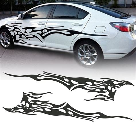 pcs xcm diy flame graphics vinyl car side stickers decal