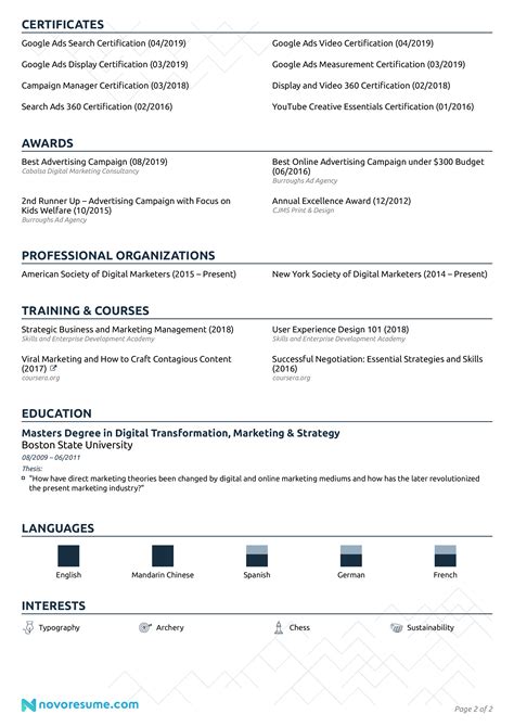 marketing executive resume sample guide