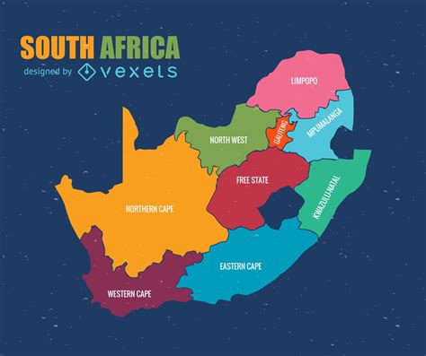 south africa administrative map vector vector