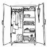 Closet Clipart Drawing Wardrobe Door Armoire Drawings Kleiderschrank Clothes Garderobe Open Pleasing Clip Cliparts Getdrawings Wooden Clipground Modern Castle Stock sketch template