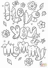 Mommy Supercoloring Muttertag Doodles Birijus sketch template