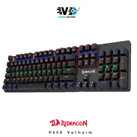 redragon  valheim rainbow gaming keyboard red switches  keys nkro mechanical keyboard
