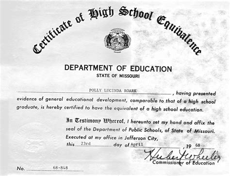 printable fake ged certificate