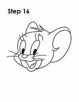 Jerry Tom Draw Drawing Drawings Easy Cartoon Step Sketches Disney Character Easydrawingtutorials Kids Mouse Characters Head Coloring Pages Paintingvalley Sketch sketch template