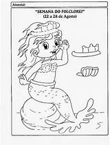 Iara Folclore Sereia Lenda Colorir Atividade Colagem Desenhos Relacionados Educação Maternal Pequena Lendas Visitar sketch template