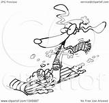 Cartoon Dog Sledding Wiener Clip Outline Illustration Royalty Toonaday Rf Clipart 2021 Clipartof sketch template