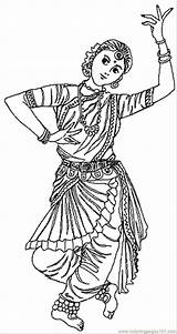 Dancer India Classical Pitara Coloringpages101 sketch template