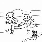 Farbtonseite Laufen Jungen Laufende Abbildung Netten Laufschuhe Tieres Färben Seite sketch template