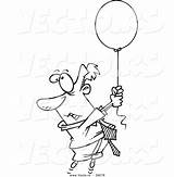 Helium Balloon Businessman sketch template