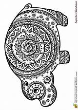 Coloring Pages Hippo Adult Coloriage Colouring Abstract Paisley Mandala Printable Hippopotame Stress Anti Zentangle Zendoodle Doodle Advanced Detailed Dessin Colorier sketch template