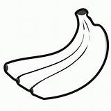Banana Coloring Pages Bananas Template Fruit Kids Food Print Simple Cliparts Book sketch template
