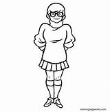 Scooby Coloring Velma sketch template
