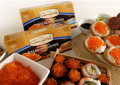wild alaskan salmon caviar sampler   stock solomon falls