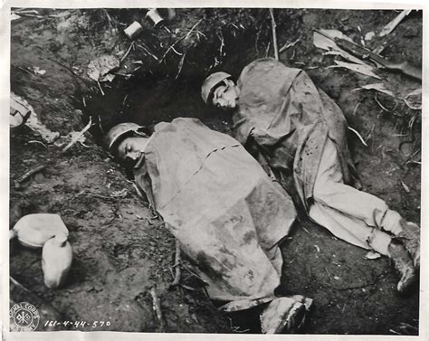 1944 u s 37th division infantrymen sleeping in a foxhole on bougainville world war ii 1939