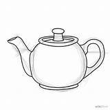 Drawing Tea Teapot Pot Draw Drawings Teapots Pencil Coffee Wikihow Bag Hatter Mad Teacups Painting Pots Easy Teekanne Step Pages sketch template