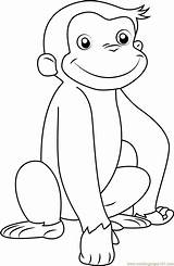 Curious George Coloring Pages Sitting Color Face Printable Coloringpages101 Kids Cartoon Getcolorings Epic sketch template
